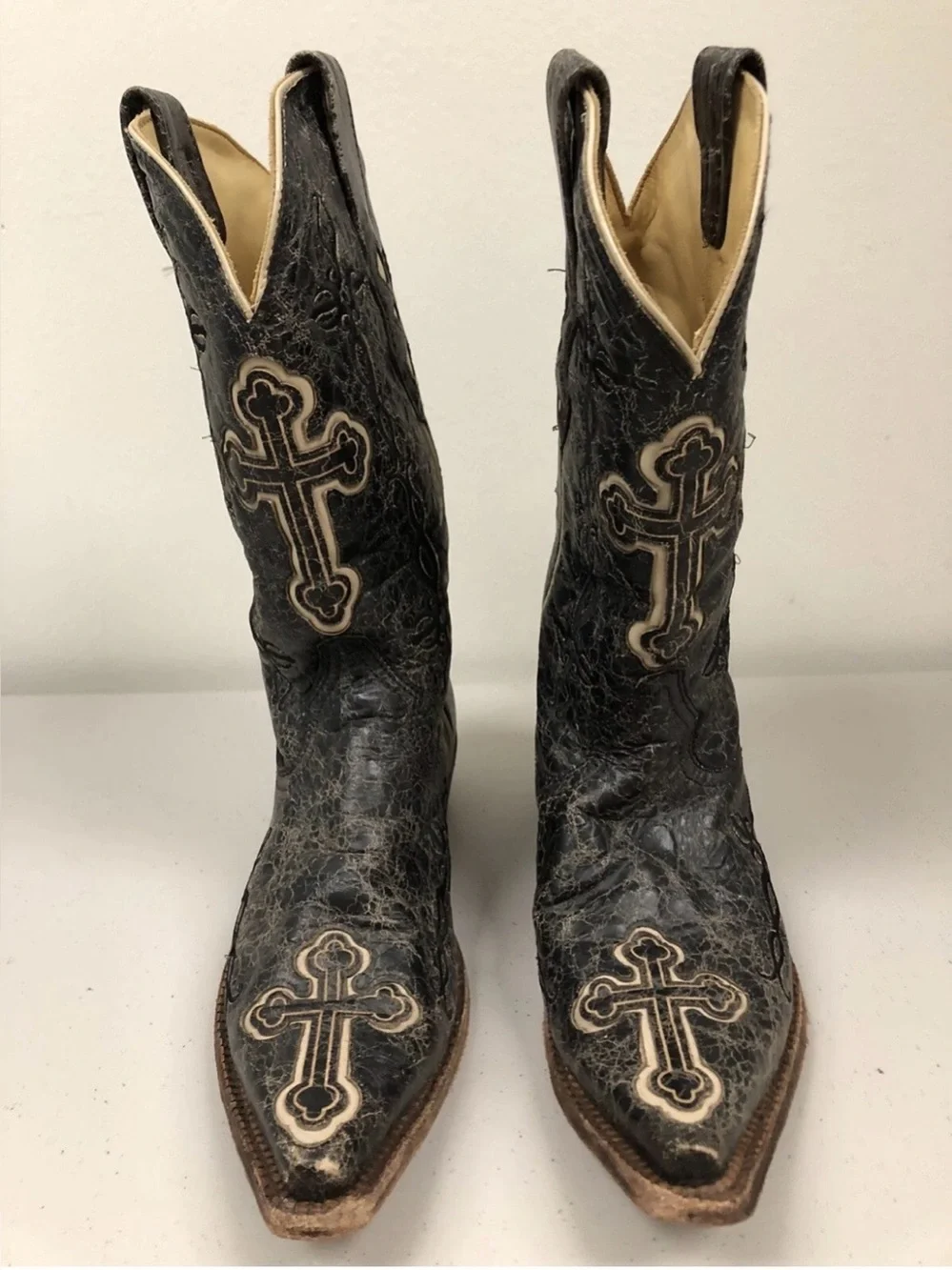 Corral Cowboy Boots Black Cross Inlay Men’s Size 9EE